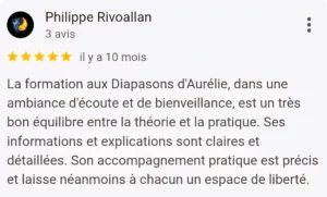 Avis positif d'un élève après une formation, posté sur Google Business