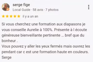 Avis positif d'un élève après une formation, posté sur Google Business